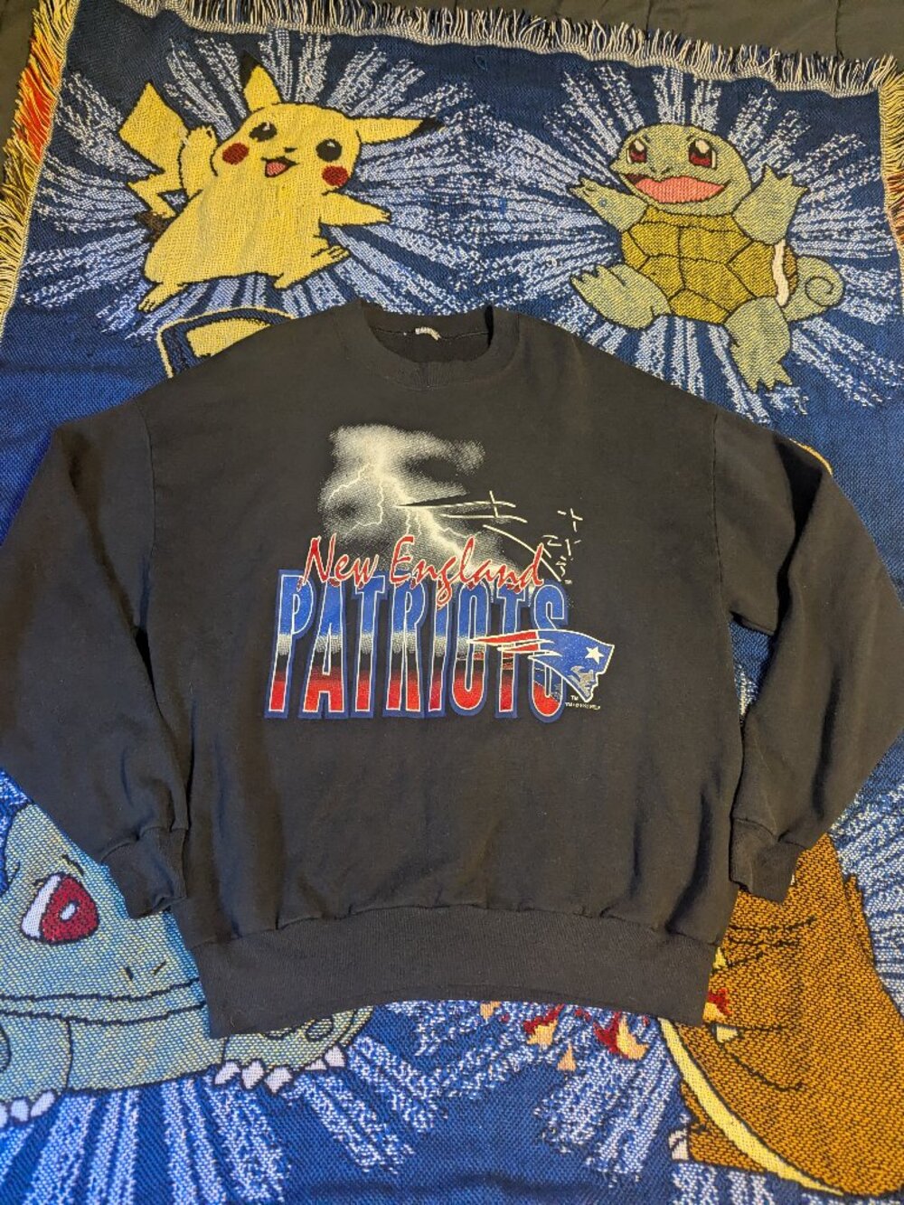 Vintage 1995 New England Patriots Black Sweatshirt size Large